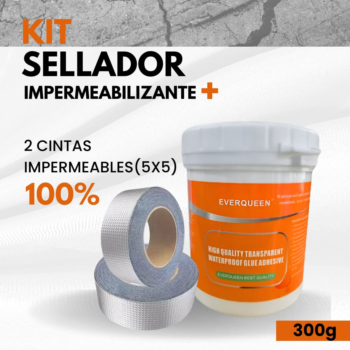 Kit Sellador + 2 Cintas Impermeables